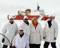 Today's seal team with USCGC Healy in background.